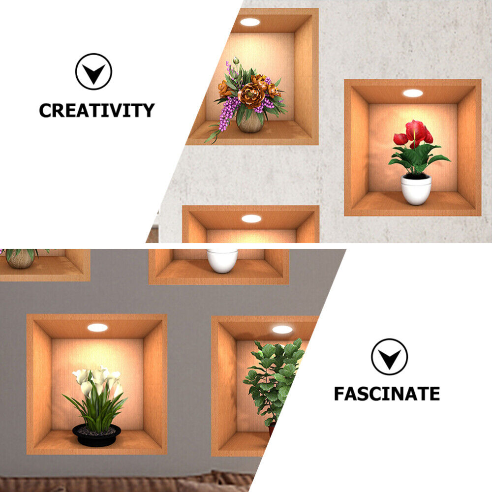 4 Piece Wall Decal Planter Decorative Painting Planter