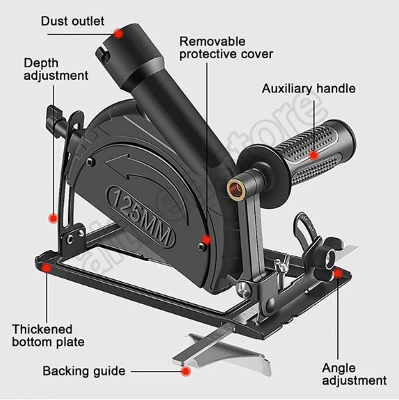 Adjustable support for a grinder